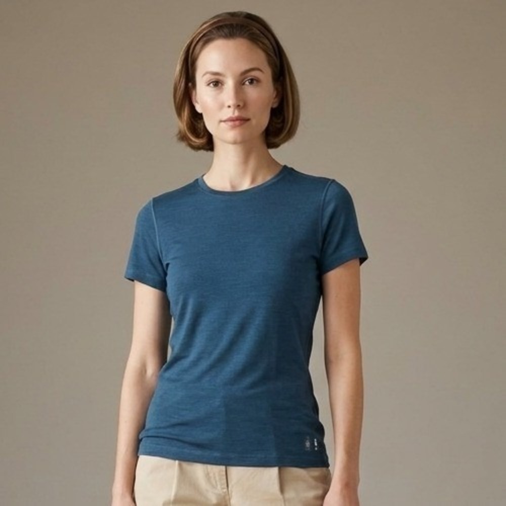 SMARTWOOL Women T Shirt XS Blue Merino Wool Gorpcore Activewear Base Layer